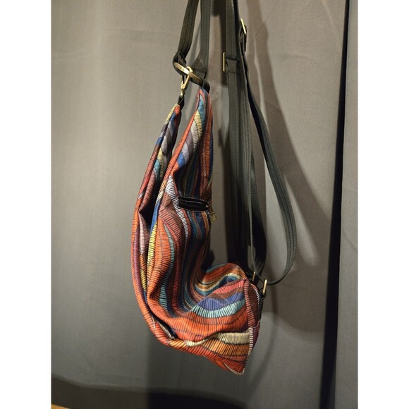 Black Butterfly Abstract Multicolor Convertible AntiTheft Backpack Bag Purse - Picture 8 of 9